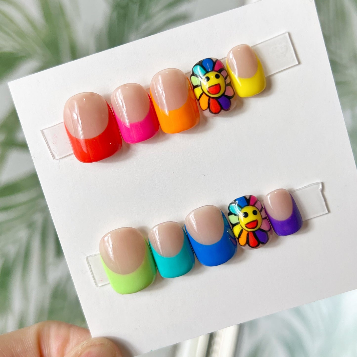 Rainbow Tips Acrylic Press on nails