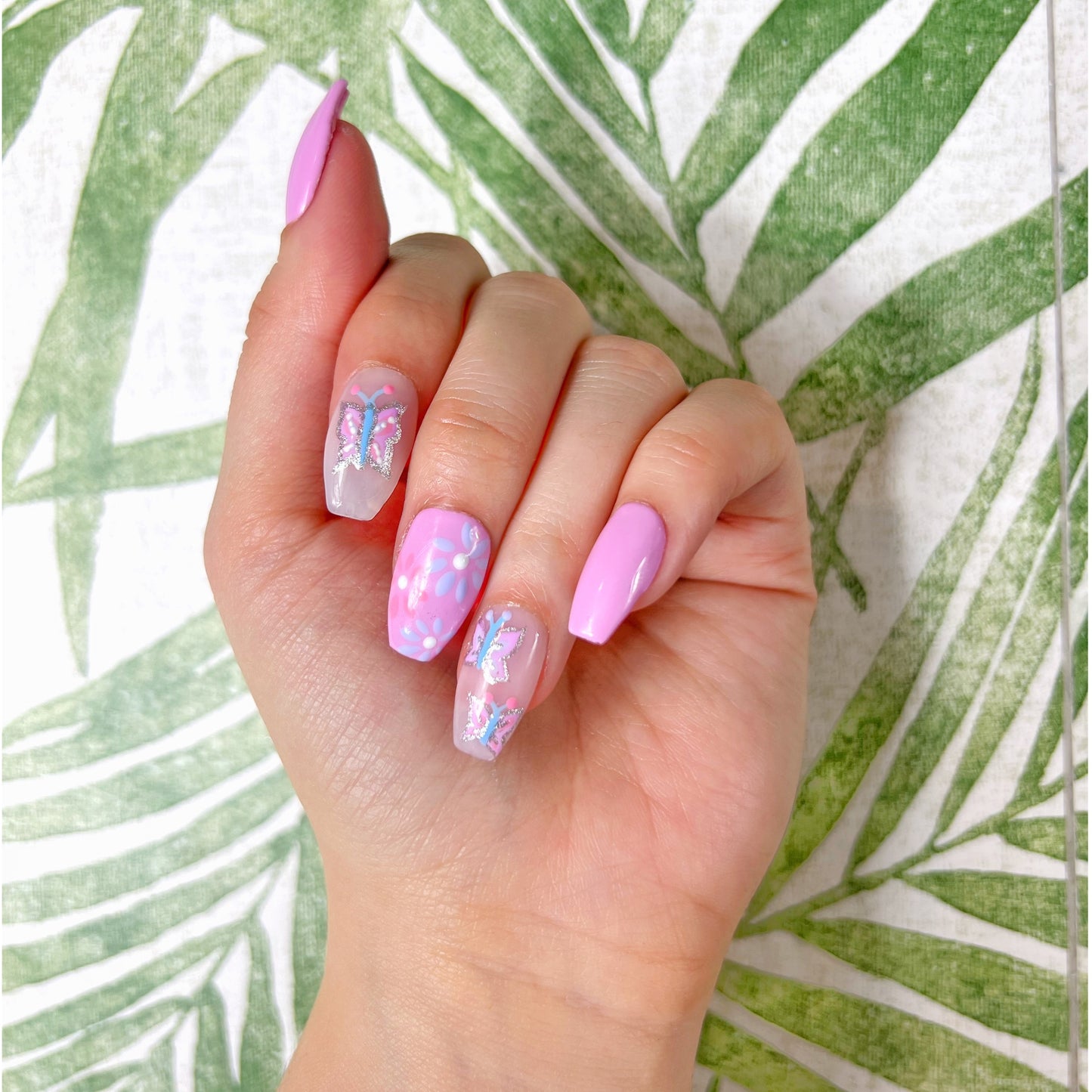 Butterfly Florals Press On Nails