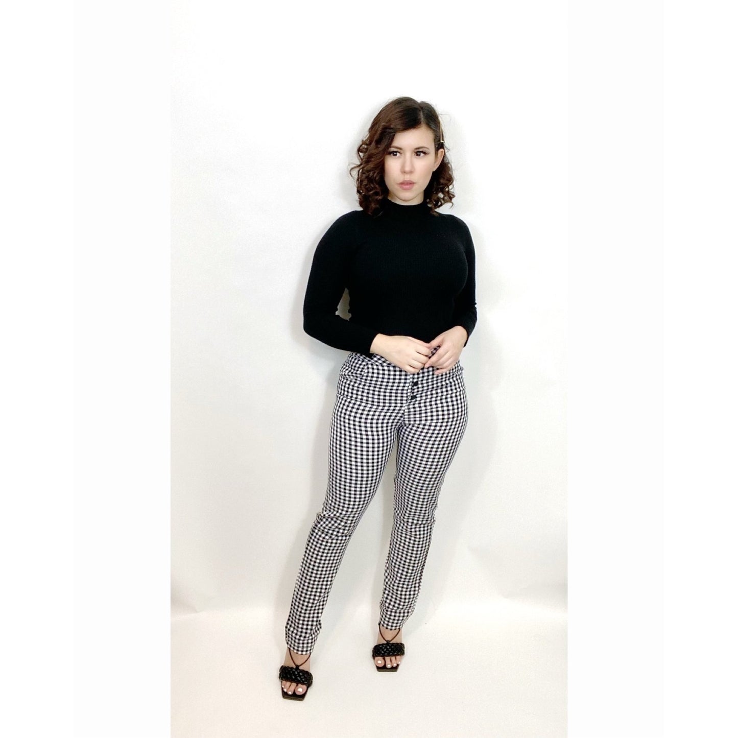 Black And White Gingham Trousers Pants