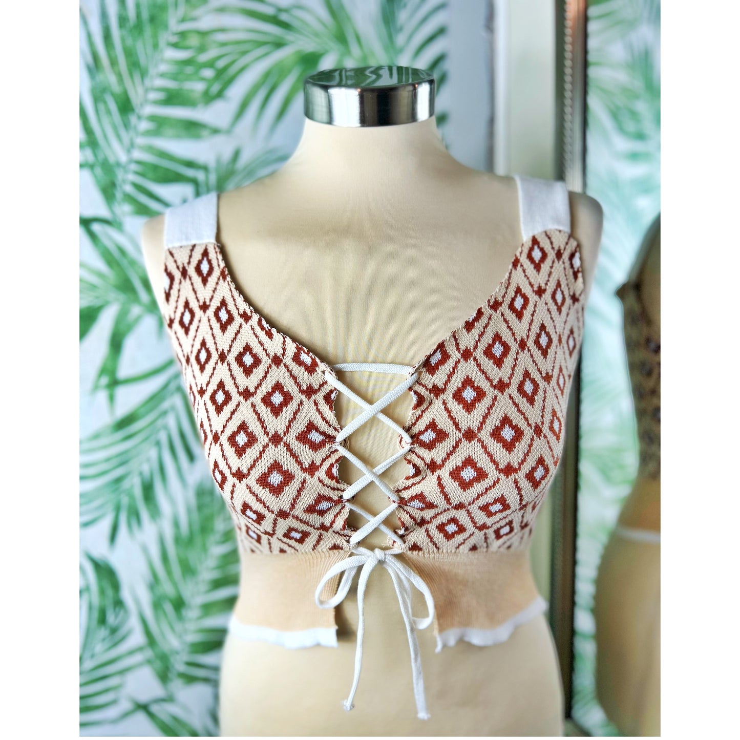 Lana Tie Up Knit Crop Top