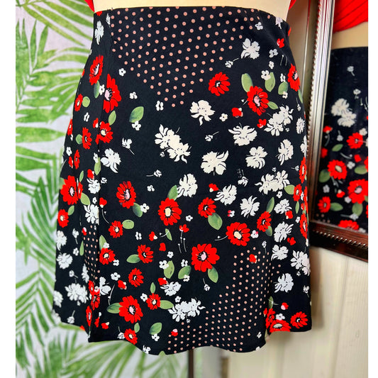 Floral Print A-Line  Mini Skirt