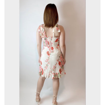 Floral Print Tie-Strap Mini Dress