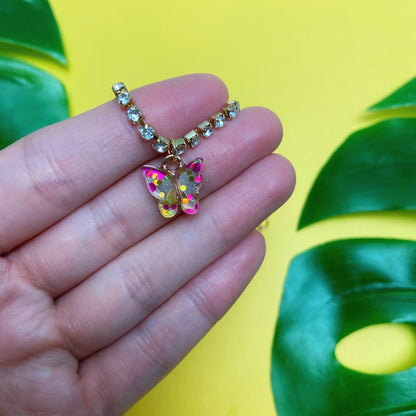 Strawberry Lemonade Butterfly Acrylic Bracelet