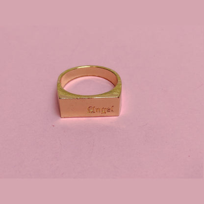 Gold engraved ring