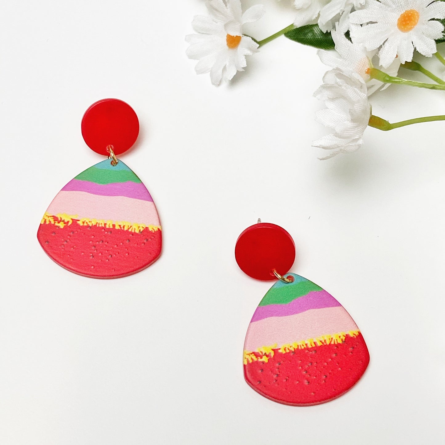 Tear Drop Resin Earrings