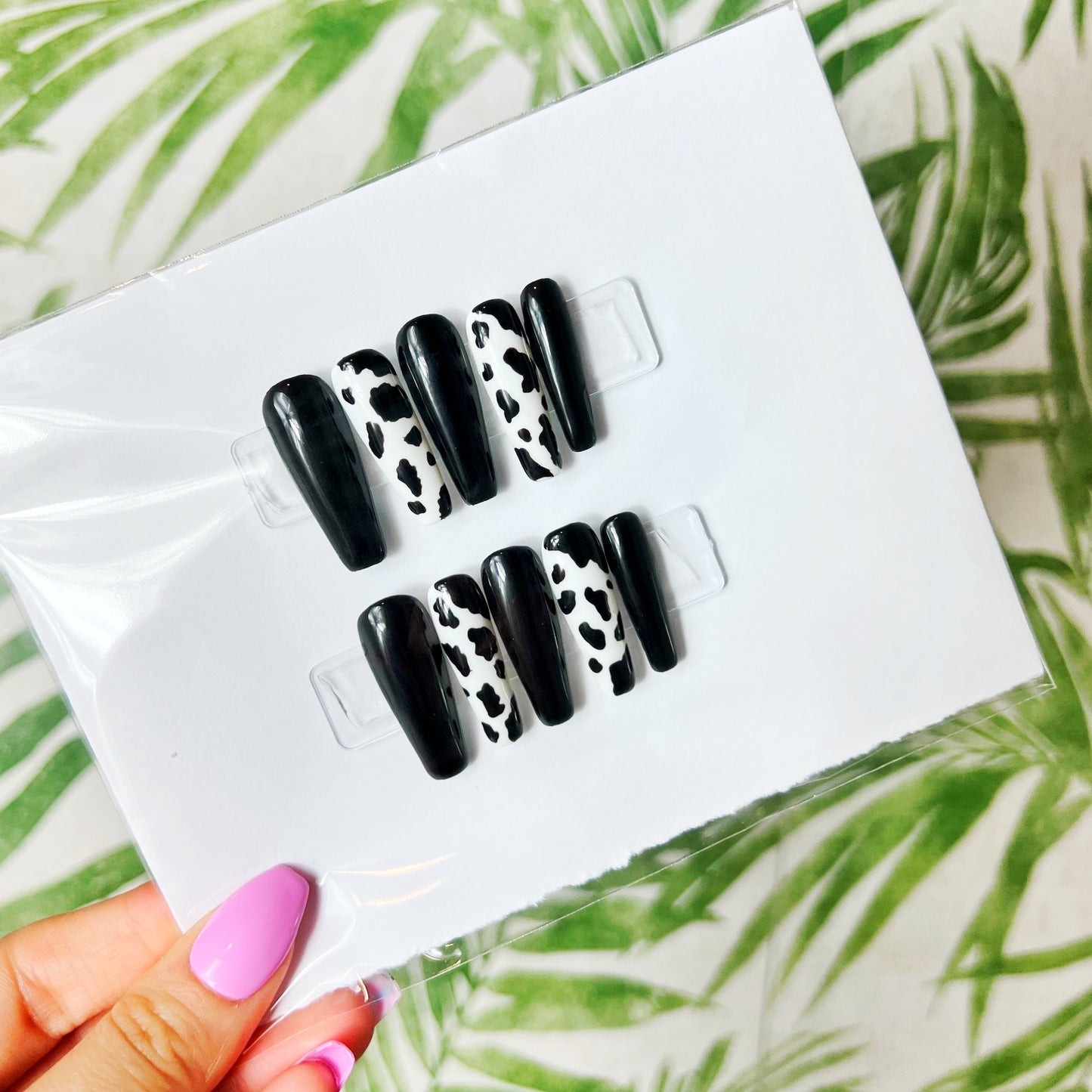 Cow Print Press On Nails